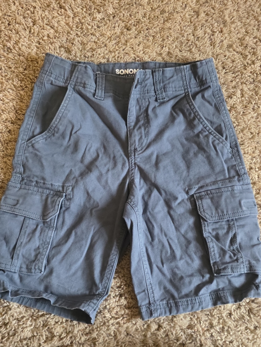 Sonoma Boy's Size 19 Cargo Shorts - Blue Gray